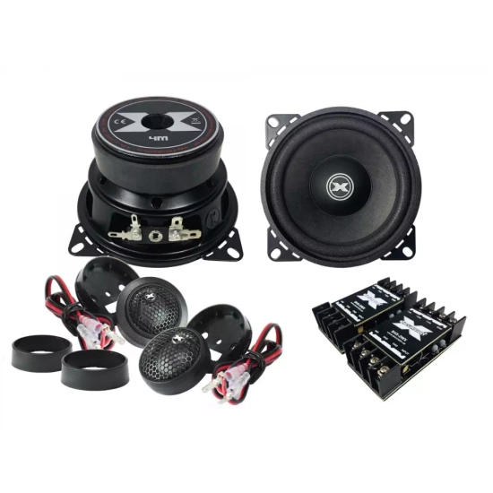 Excursion SHX-4C 2-drożny samochodowy zestaw głośnikowy: 2 woofery 100mm, 2 tweetery 20mm, 2 zwrotnice - 3ohm, 60/150W, 90dB, 60-20000Hz, głębokość 54